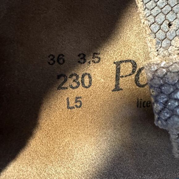 Papillio By Birkenstock Ashley T-Strap Wedge Shimmer Metallic Sandals Size 5 - Picture 7 of 7